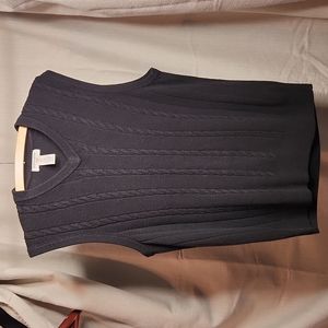 Dockers Mens Sweater Vest Cable Knit Pullover V-Neck Black Acrylic Size Medium M